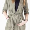 Giacca Trench colore verde con tasca