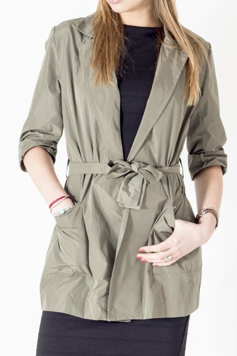 Giacca Trench colore verde con tasca