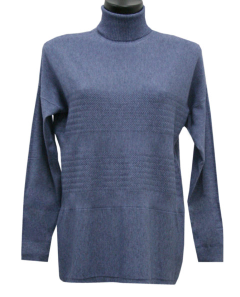 maglione girocollo colore blu