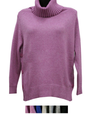 Maglione girocollo colore viola