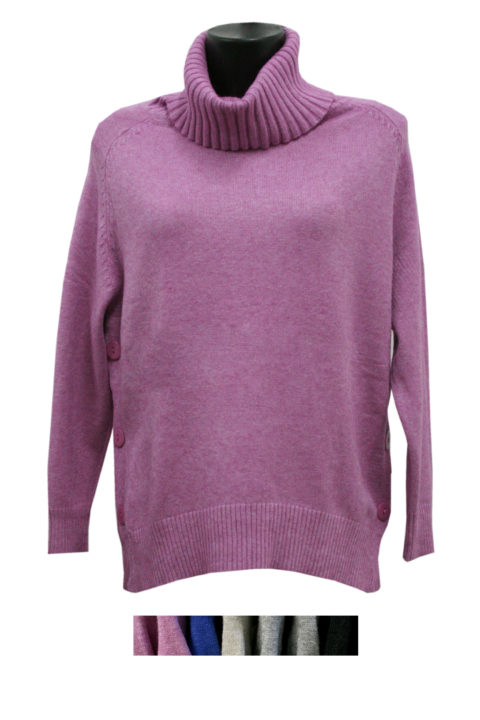 Maglione girocollo colore viola