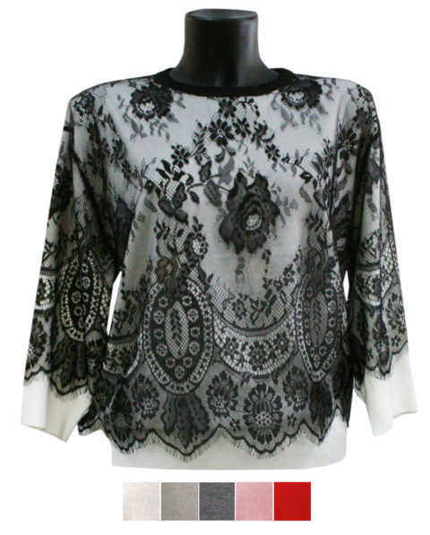 maglione con pizzo 2 in 1