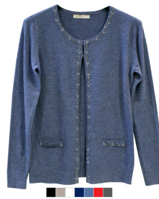 CARDIGAN COLORE AVIO