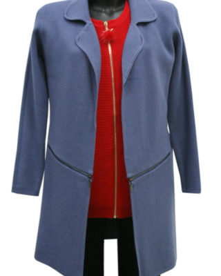 CARDIGAN LUNGO COLORE AVIO